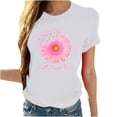 thumbnail image 2 of Jsaierl T-Shirts à Manches Courtes Imprimé Marguerite Mignon pour Femmes Col Rond Polyvalent Décontracté pour Sortir Voyager Vacances, 2 of 7