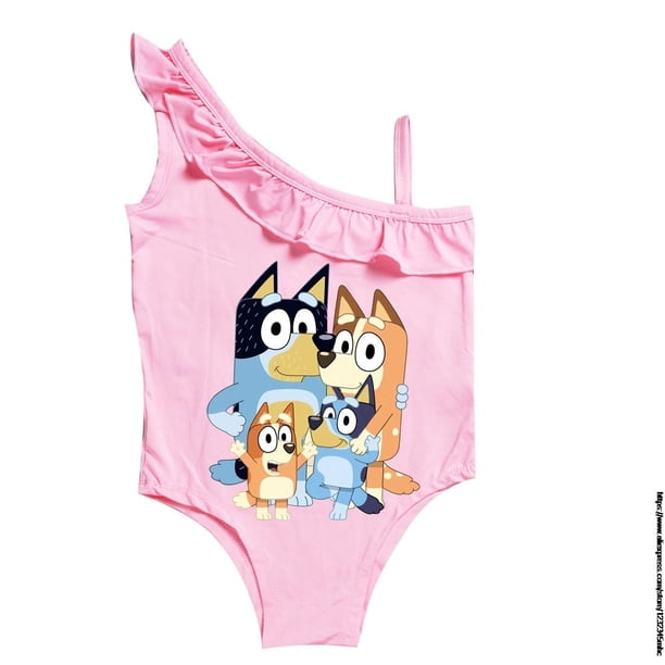 Bluey Bingo Maillot de bain pour filles, maillot de bain rose, une