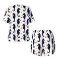 thumbnail image 2 of Sigee Seahorses and Hearts for Sleepwear Casual Pjs with Pockets Women's Pajamas Sets Shorts 2 Piece Short Sleeve Lounge Sets Small, 2 of 9