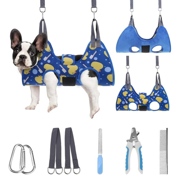 Arnés Hamaca para Aseo de Perros y Gatos PAWCHIE en Azul Marino