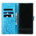 thumbnail image 4 of Designed for Samsung Galaxy S24 Ultra Case, Wrist Strap Flip Kickstand PU Leather Wallet Case Cash Card Slots Holder, Protective Shockproof Pattern Women Cover for Samsung Galaxy S24 Ultra, Blue, 4 of 7