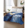thumbnail image 2 of Gold Blue Sky King Size Flat Sheet, Wrinkleproof & Fadeproof Cooling Flat Bed Sheet Only, Abstract Vintage Oil Painting Art Breathable Soft Bedding Top Sheets 105 x 98 Inches, 2 of 8