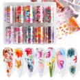 thumbnail image 1 of Pegatinas De Transferencia Para Decoración De Uñas, Pegatinas Coloridas De Hojas De Arce Y Flores Para Uñas 10 Rollos Speravity CE006545-00, 1 of 6