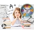 thumbnail image 4 of Reloj de Pared Educativo para NiñOs Tiempo de Aprendizaje, Reloj Silencioso Sin Tictac para Aulas o Dormitorios Verde, 4 of 7