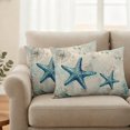 thumbnail image 6 of Outdoor Pillow Covers 20x12 Set of 2, Teal Starfish Coastal Waterproof Patio Throw Pillow Covers for Couch Sofa Chair, Vintage Summer Beach Nautical Decorative Pillowcases for Throw Pillows, 6 of 9