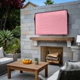 thumbnail image 3 of Outdoor TV Cover 68x42x4.5in, Minimalist Solid Pure Pink Weatherproof TV Screen Protector with Zipper, Unadorned Single Color Art Outside Television Cover Fits Up to 70-75", 3 of 9