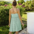 thumbnail image 5 of Women's Sleeveless Button Front Midi Dress with Adjustable Straps - Large, Green, 5 of 6