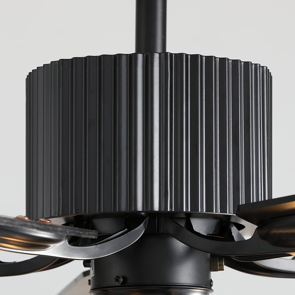 Kepooman 5 Leaves Ceiling Fan with Lights, 64W 52 Inch LED Ceiling Fan Lamp With Remote Control, Matte Black Kepooman 5 Leaves Ceiling Fan with Lights, 64W 52 Inch LED Ceiling Fan Lamp With Remote Control, Matte Black