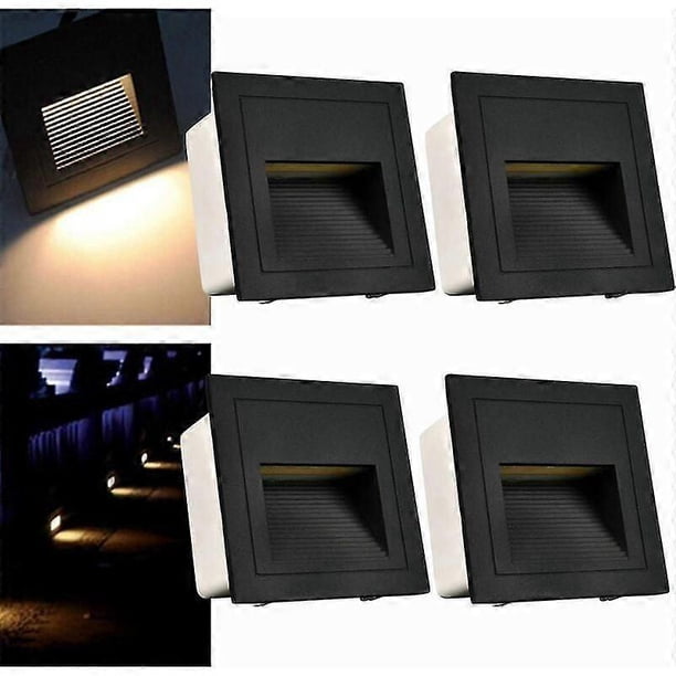 3w Led Recessed Wall Light Square Staircase Light (warm White) Bedside Lamp Aluminum Lighting And Decorative Light Ip65 Waterproof/1 Piece Longziming