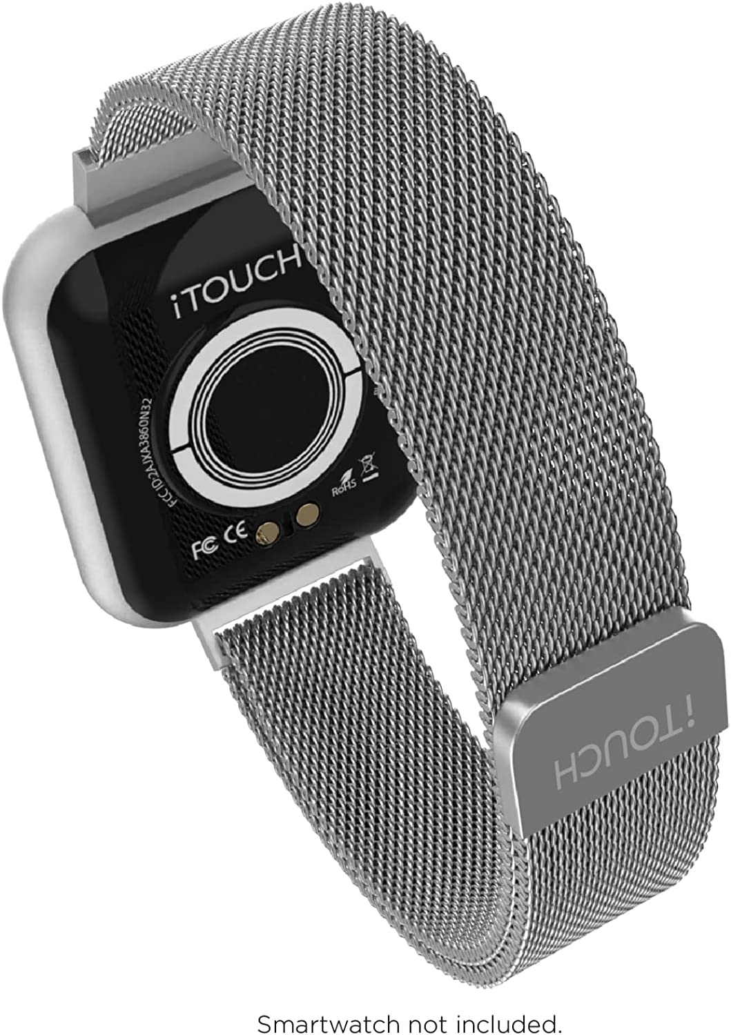 iTouch Smart Watch Unisex Interchangeable Metal Strap for Air 3 44mm: Silver Mesh