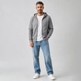 thumbnail image 4 of Zimjoy Men's Zipped Hoodies Jackets Long Sleeve Hoodies for Men with Zipper Casual Lightweight Winter Jacket with Hood Gray 2XL, 4 of 6