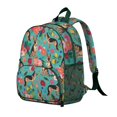 thumbnail image 2 of Dog Lover Gift Student Backpack – Playful Puppy Paw Print with Bone and Tail Cartoon Design, Artistic Watercolor Style for School, 2 of 6