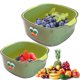 thumbnail image 3 of Cesta Frutas para Lavado Verduras Doble Capa para Drenar La Sala Estar Artefacto Nuevo para El Plato Frutas Multifuncional Y Cesta Verduras (verde Mediano + Con Pegatinas Pico Pato Al Azar), 3 of 9