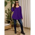 thumbnail image 5 of LARACE Womens Plus Size Long Sleeve Tops Tunic Tops Casual Floral Henley Shirts 4X, 5 of 7