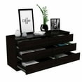 thumbnail image 3 of Atlin Designs Modern 6-Drawer Wood Bedroom Double Dresser in Black, 3 of 6