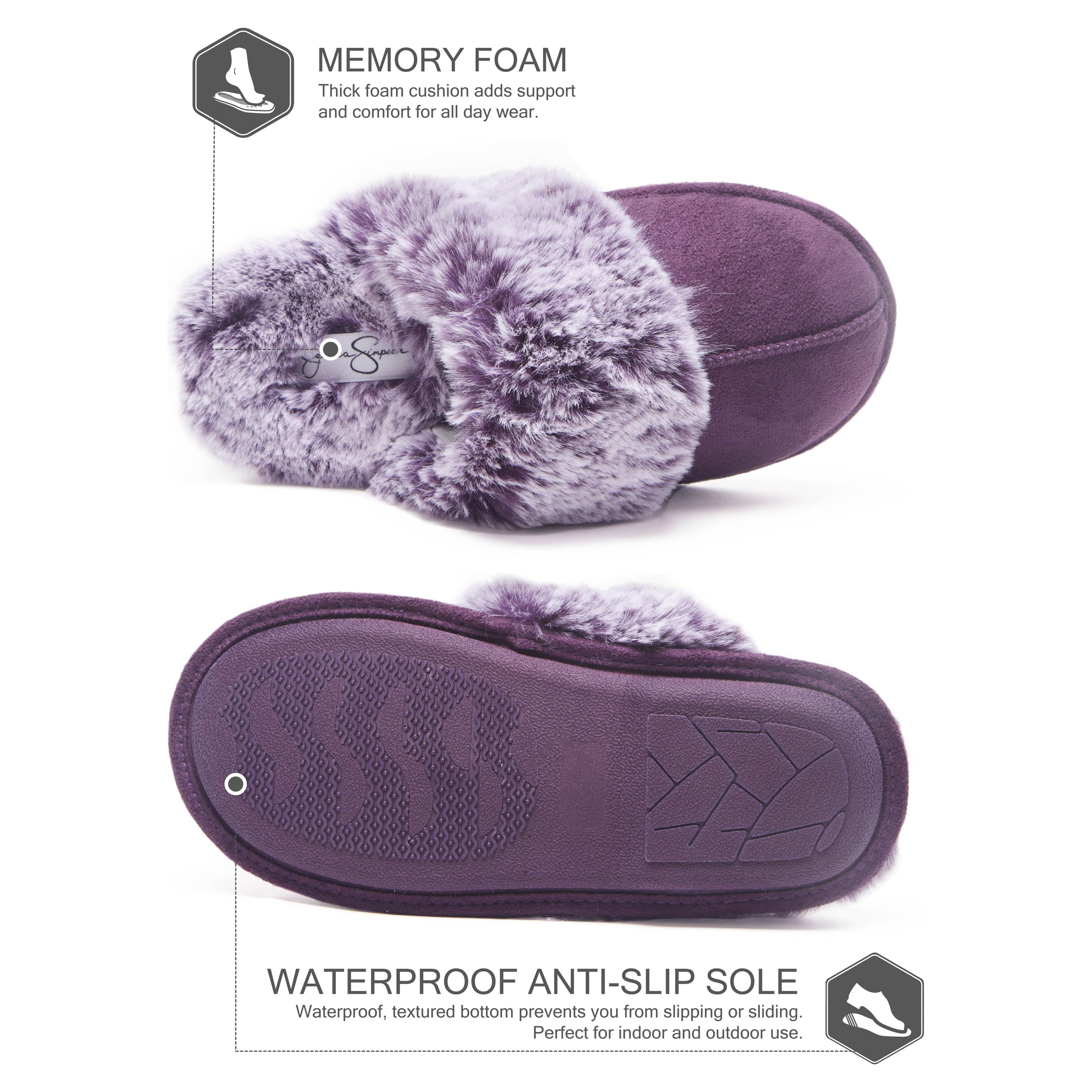 Jessica simpson women's comfy faux fur house slipper sale