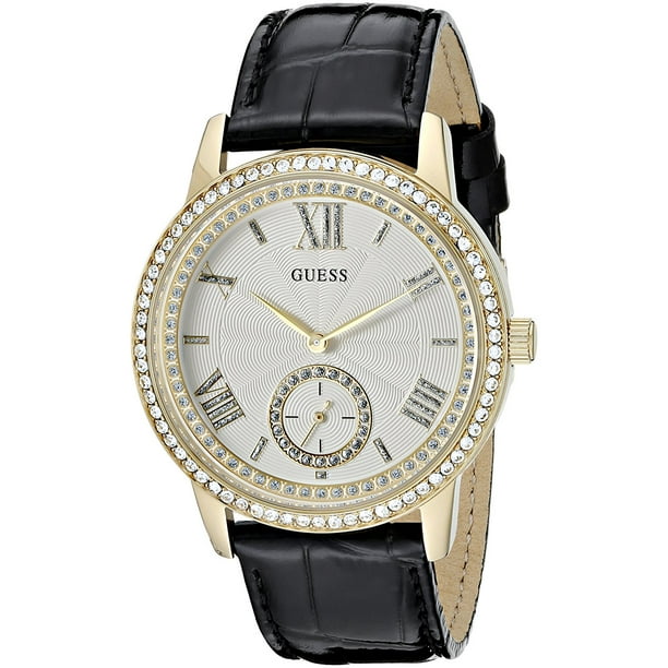 GUESS - GUESS Women's Gold-Tone Leather Watch U0642L2 - Walmart.com