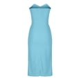thumbnail image 4 of Womens Summer Bodycon Long Dresses Strapless Tube Zipper Back Elegant Maxi Dress, 4 of 4