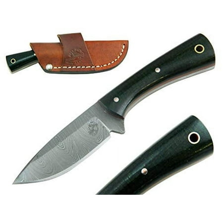 

Handmade Damascus Steel Knife Full Handy Knife - Straight Spine With Kale Green Burlap Micarta Handle And Horizontal Cross-Draw Sheath (4402-KALE)
