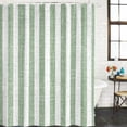 thumbnail image 2 of Green Stripes Bathroom Shower Curtains with 12 Hooks Polyester Waterproof Shower Curtain for Stalls and Bathtubs Vintage Geometric Lines Farmhouse Country Decorative Bathroom Curtain 72x72 Inches, 2 of 9