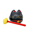 thumbnail image 2 of Lindo gato de la suerte, pequeño pez de madera, decoración de descompresión para meditación de oficina, juguete de golpeteo de escritorio, regalo pequeño divertido, 2 of 5