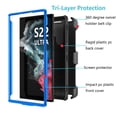 thumbnail image 2 of Takfox Case For Samsung Galaxy S22 Ultra,Shockproof Heavy Duty Rugged Locking Swivel Holster Belt Clip Kickstand Full Body Hard Shell Phone Cover Case,Blue, 2 of 7