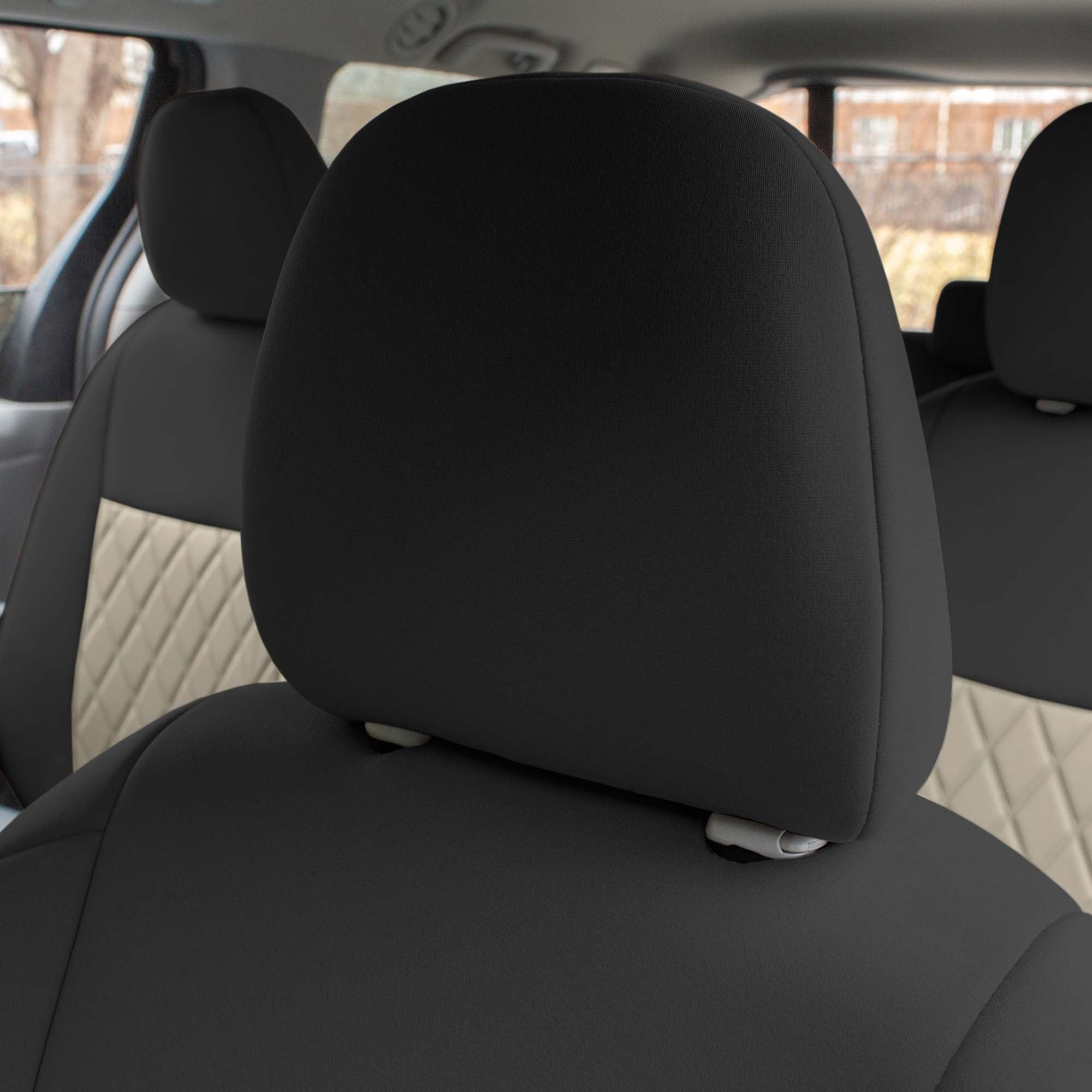 For Toyota Sienna 2011-2020 FH Group Neoprene Waterproof Custom Fit Car Seat Covers - Beige/Black 2nd Row