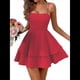 thumbnail image 1 of Vestido Corto de Verano con Lazo y Espalda Descubierta para Mujer Modelos de Vestidos Halter Rojo M, 1 of 10