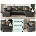 thumbnail image 5 of Merluxy Modular Sectional Sofa, 6 Seats Couch with Ottomans, Grey Chenille Sofa for Living Room, 5 of 5
