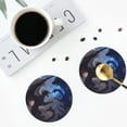 thumbnail image 4 of Yiaed Black And Blue Lightning Dragon Print Leather Coasters for Drinks - Cup Coasters Coffee Table Kitchen Table Bar, Home & Office Gifts Handmade Drink Coasters-Round Shape, 4 of 6