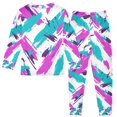 thumbnail image 2 of FORMRS Long Sleeve Top and Pants Pajama Set for Niños 2-Piece Sleepwear, Sizes 18M-8Y, Abstract Drawing, 2 of 6