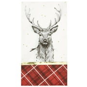 Holiday Time Majestic Deer Guest Napkins, White, Premium Paper Partyware, 16 Count