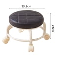 thumbnail image 6 of Low Rolling Stool with 360 Degrees Swivel Wheels Faux Leather Cushion Roller Seat Heavy Duty Rotating Mini Chair Seating Stool, 6 of 8