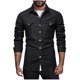 thumbnail image 2 of pstuiky manga larga para hombre, Camiseta lisa de manga larga con cuello vuelto para hombre, blusa informal, elegante, cómoda, con bolsillos y botones salir tops xl, 2 of 6
