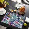 thumbnail image 4 of Pioneer Flower Floral Print Pattern Summer Placemats Table Placemats Set Of 4-Linen Kitchen Washable Placemats Table Mats 12x18 Inch Non-Slip Heat Resistant, 4 of 6