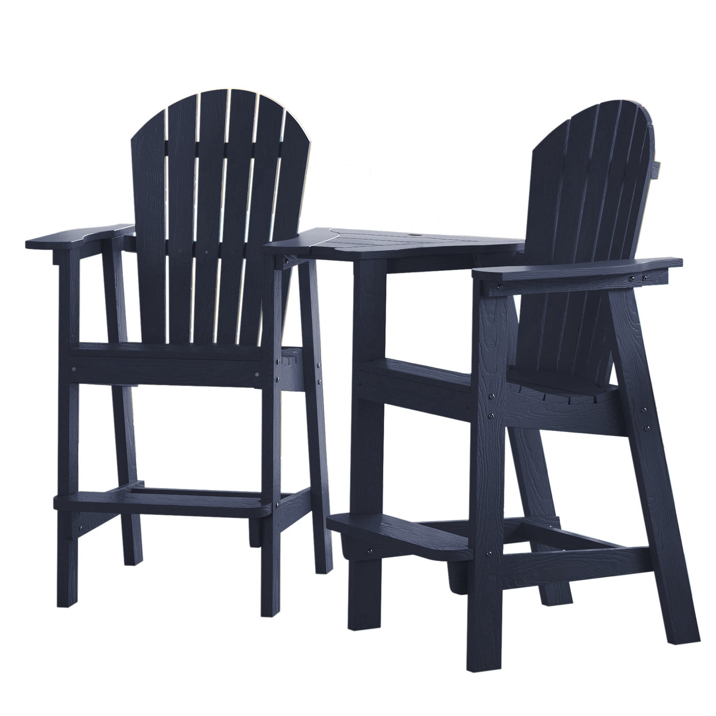 Musser Outdoor Adirondack Chair Set Of 2 Wooden Patio Chair Lounge Chair Navy