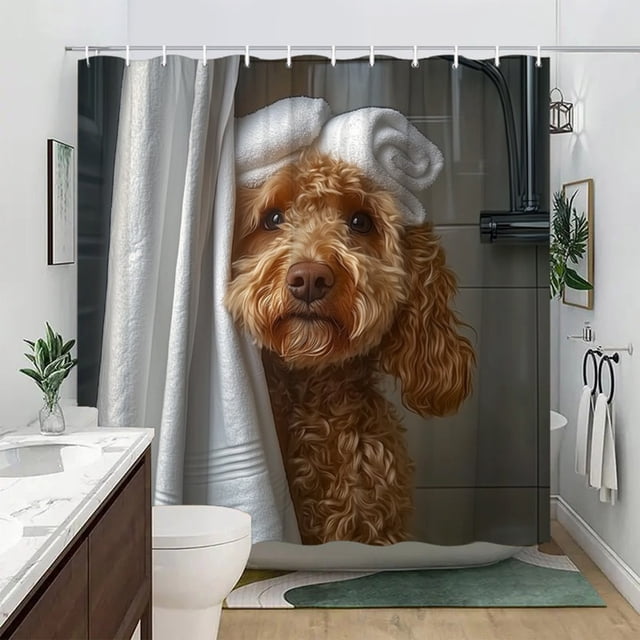 Bathroom Shower Curtain Proof Printed Shower Curtain Bathroom Curtain Toilet Partition Curtain No Need To Punch Holes To Provide Hook