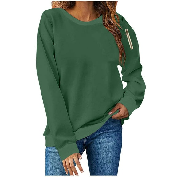 Yievot Sweatshirts for Women Crewneck Long Sleeve Pullover Tops Fall Basic Sweatshirt