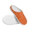 thumbnail image 3 of Daiia Dots On Orange Background Print Women’s Fuzzy Slippers Memory Foam Lightweight House Shoes Cozy Loafer Flannel House Shoes-44/45, 3 of 7
