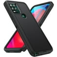 thumbnail image 2 of SaniMore for Motorola Moto G Play 2023 Case, 3-Layer Shock Absorbing Non-Slip Stripes [Soft Silicone Rubber] [Hard PC Bumper] Military Grade Shockproof Protective Cover for Moto G Play, Black, 2 of 9