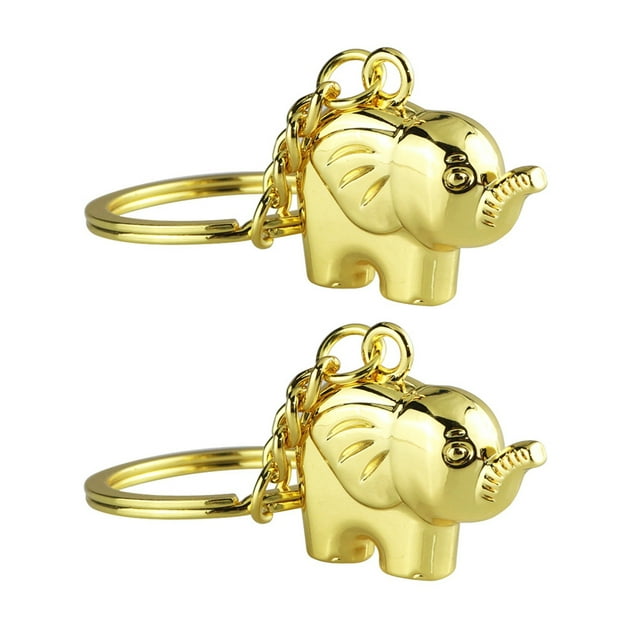 MasteelfCA 2pcs Elephant Keychain Adorable Charm Keychain Key Fob Pendant Car Key Ornament