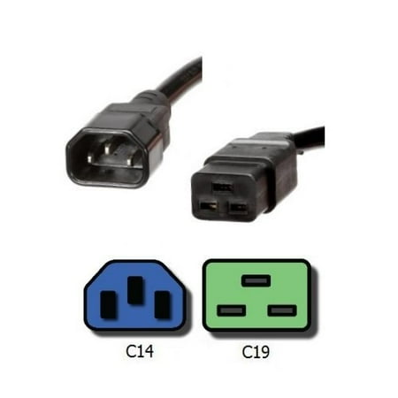 Iec Power Cord C14 To C19 3 Foot 15a 250v 14 3 Awg Iron Box
