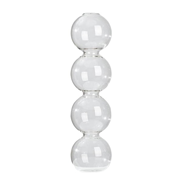 Jarrón de cristal transparente con forma de capullo, florero único para arreglos de bodas. Talla S