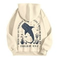 thumbnail image 6 of Puliio Women's Hoodies Sweatshirts Ocean Style Whale Printed Long Sleeve Pocket Pullovers Casual Loose Daily Wear Autumn Winter Drawstring Hoody Hooded For Women, 6 of 6