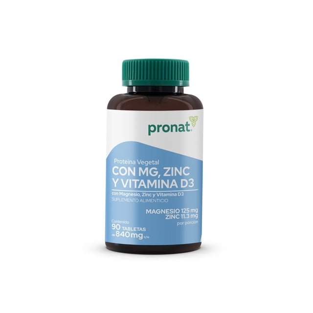 Suplemento Proteína Vegetal Magnesio y Zinc Pronat 90 tabletas