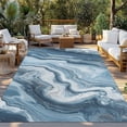 thumbnail image 3 of Outdoor Rug 5x8 ft Abstract Blue White Ocean Waves Waterproof Outdoor Patio Rug Mat Non Slip Outside Area Rugs Carpet for RV,Camping,Porch,Deck,Pool,Balconybackyard,Marble Textured Modern Art, 3 of 9
