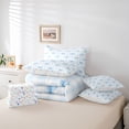 thumbnail image 6 of Erosebridal Cute Coquette Bowtie 7 Pieces Bedding Comforter Set,Blue Geometric Plaid Full Bedding Set For Girls Kids,Colorful Stars Reversible, 6 of 7