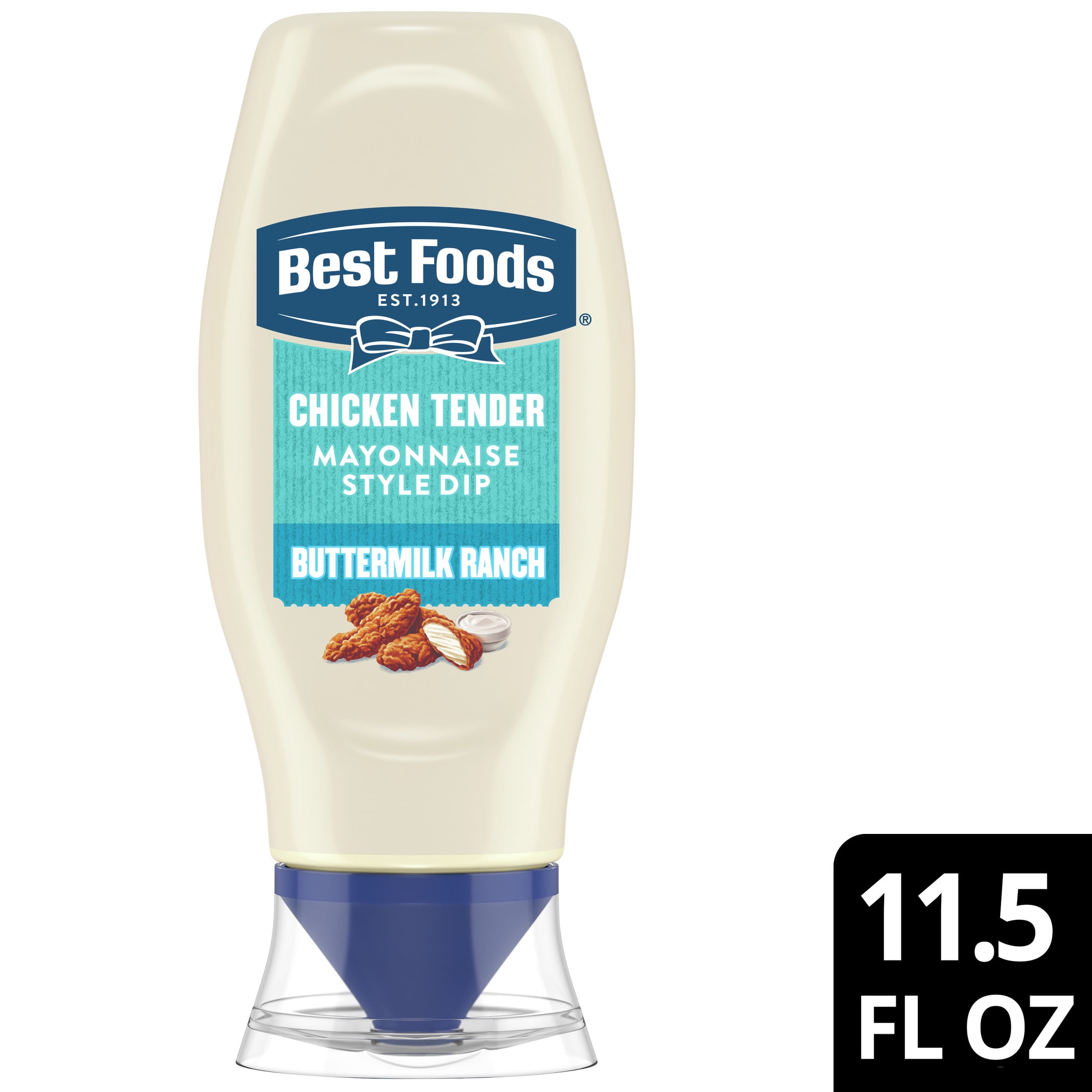 (8 pack) Best Foods Buttermilk Ranch Chicken Tender Mayonnaise Style Dipping Sauce, 11.5 fl oz Squeeze Bottle