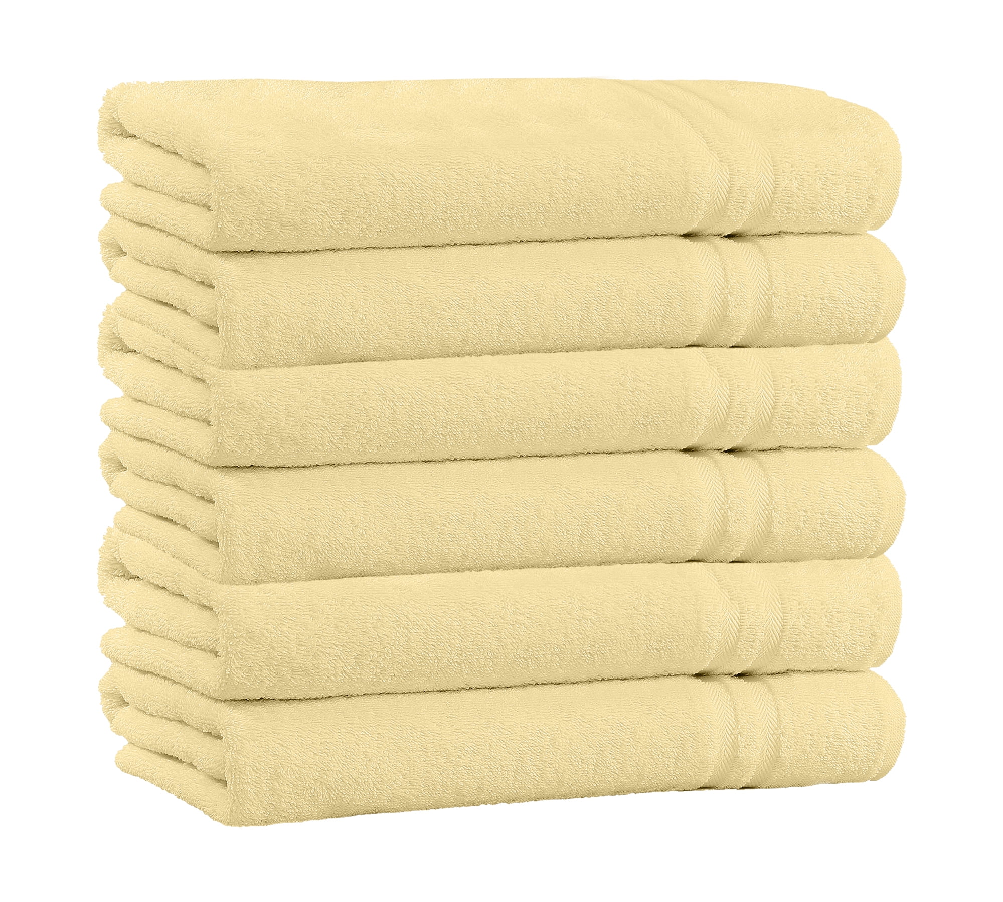 100% Cotton 4-Pack Bath Towel Sets - Extra Plush & Absorbent Sunny Yellow  Bath Towels - 56 x 28 (Sunny Yellow)