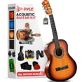 thumbnail image 1 of Pyle Kit de guitarra acústica para principiantes, 3/4 tamaño junior, instrumento de madera para niños, adultos, 36 pulgadas Sun Burst, 1 of 5
